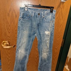 American Eagle Original Boot Distressed Jeans Blue